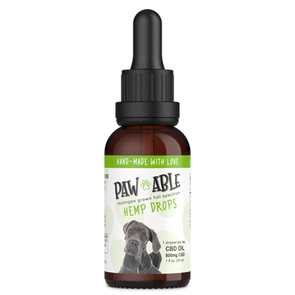 Pawable Hemp Drops 800mg bottle, front